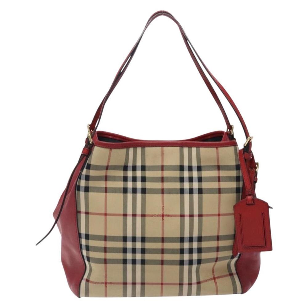 BURBERRY Nova Check Tote Bag Nylon Beige Gold Auth 131730 - Picture 13 of 16